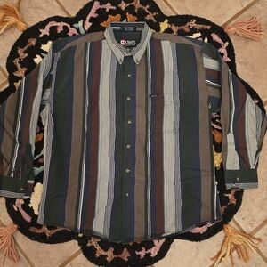 🔥🔥Chaps Ralph Lauren Men's Multicolor Striped Button Down Shirt🔥🔥 SIZE L